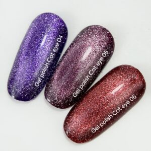 NAILSOFTHEDAY Gel polish Cat Eye 06 — red cat eye gel polish with fine glitter and a light reflective effect, overlapping in one layer, 6 ml