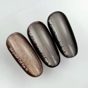 NAILSOFTHEDAY Gel polish Cat Eye 10 — brown with golden shimmer cat eye gel polish, overlapping in one layer, 6 ml