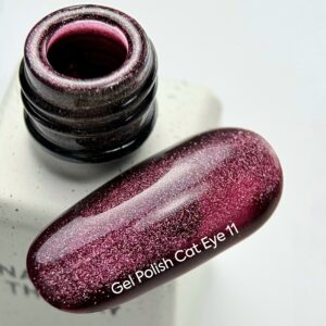 NAILSOFTHEDAY Gel polish Cat Eye 11 — dark raspberry cat eye gel polish, overlapping in one layer, 6 ml