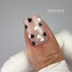 NAILSOFTHEDAY Kupidon top 06 — glossy top without a sticky layer with black and white hearts, 10 ml