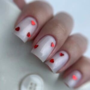 NAILSOFTHEDAY Kupidon top 02 — glossy top without a sticky layer with red hearts, 10 ml