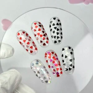NAILSOFTHEDAY Kupidon top 02 — glossy top without a sticky layer with red hearts, 10 ml