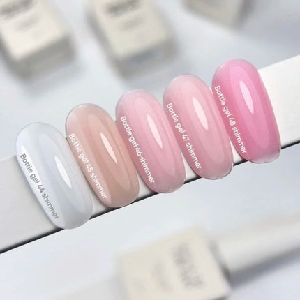 Nailsoftheday Bottle Gel 44 Shimmer- white with silver shimmer, 10ml