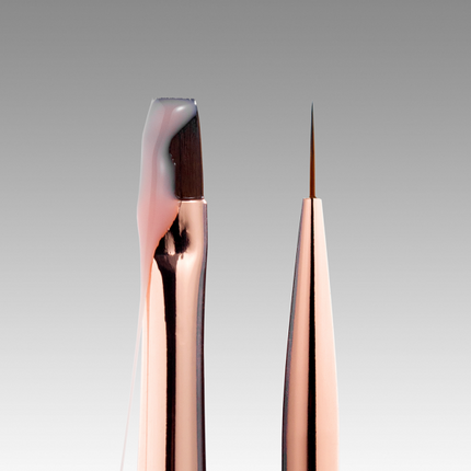 DARK Double-sided brush beige (liner 11 mm + flat square 9mm