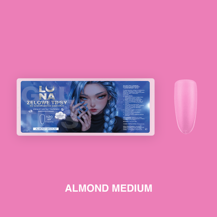 Lunamoon Gel Tips Almond Medium, 240pcs