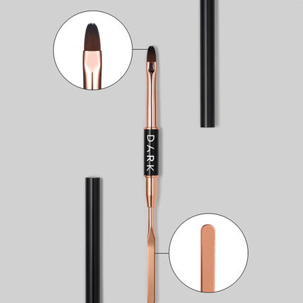 DARK Double-sided brush black (Spatula + Rounded Gel 10mm)