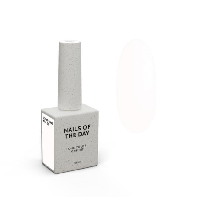 Nailsoftheday Cover Base NEW Formula Milk 03 - semi-transparent camouflage base in milky tone for nails, 10 ml