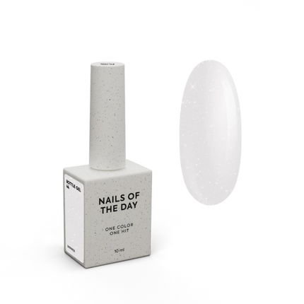 Nailsoftheday Bottle Gel 44 Shimmer- white with silver shimmer, 10ml