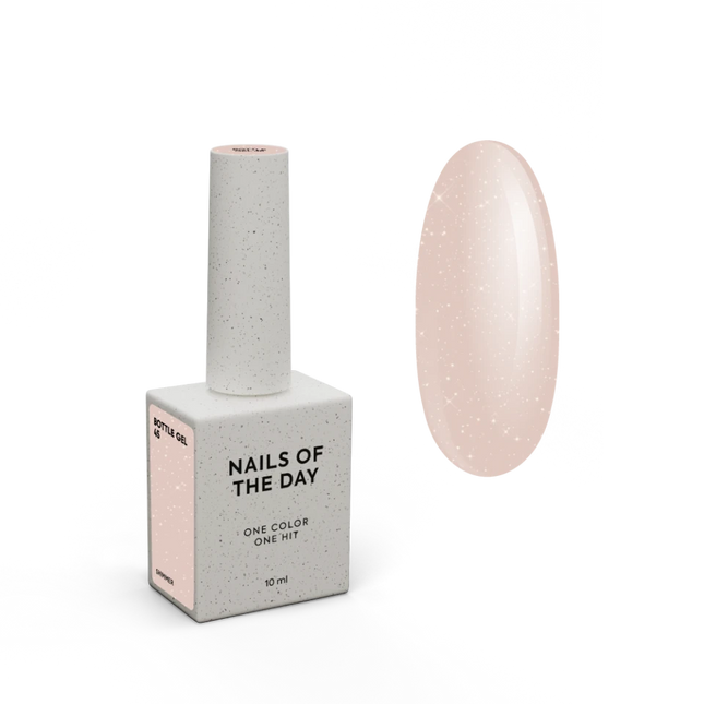 Nailsoftheday Bottle Gel 45 Shimmer- milky beige with silver shimmer, 10ml