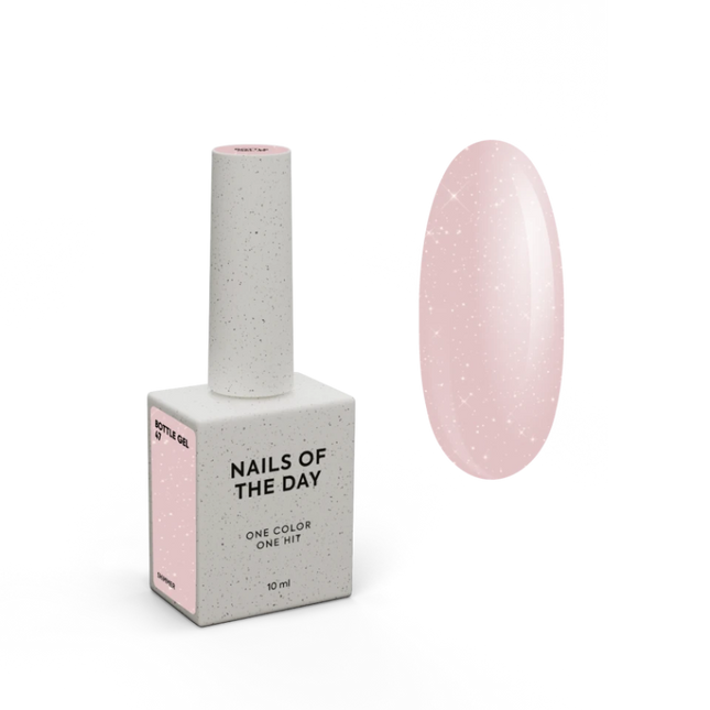 Nailsoftheday Bottle Gel 47 Shimmer-milky pink with pink shimmer , 10ml