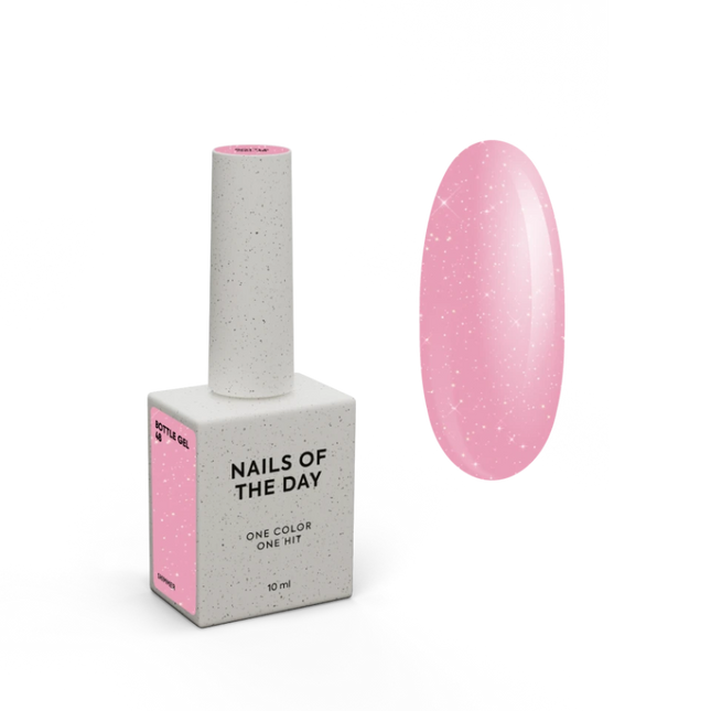 Nailsoftheday Bottle Gel 48 Shimmer-pink with silver shimmer , 10ml