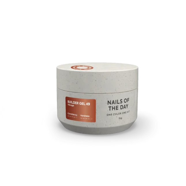 NAILSOFTHEDAY Builder Gel 49 Vitrage — Caramelized stained glass builder gel for nail extensions, 15 ml