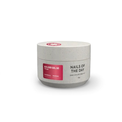 NAILSOFTHEDAY Builder Gel 50 Vitrage — Red stained glass builder gel for nail extensions, 15 ml