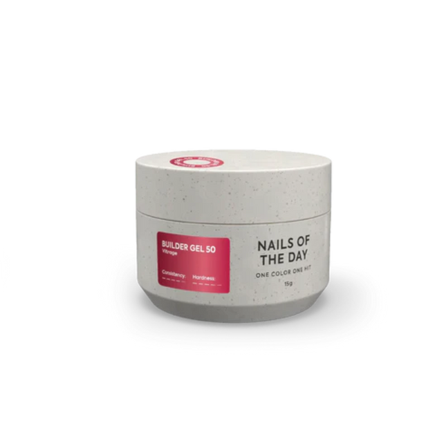 NAILSOFTHEDAY Builder Gel 50 Vitrage — Red stained glass builder gel for nail extensions, 15 ml