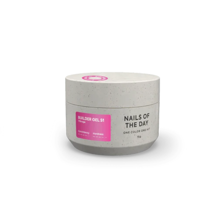 NAILSOFTHEDAY Builder Gel 51 Vitrage — Pink stained glass builder gel for nail extensions, 15 ml