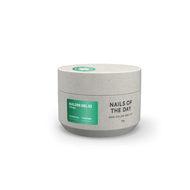 NAILSOFTHEDAY Builder Gel 52 Vitrage — Green stained glass builder gel for nail extensions, 15 ml
