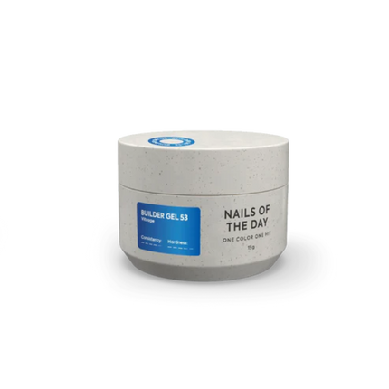 NAILSOFTHEDAY Builder Gel 53 Vitrage — Blue stained glass builder gel for nail extensions, 15 ml