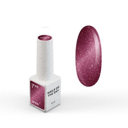 NAILSOFTHEDAY Gel polish Cat Eye 11 — dark raspberry cat eye gel polish, overlapping in one layer, 6 ml