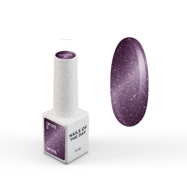 NAILSOFTHEDAY Gel polish Cat Eye 12 — purple cat eye gel polish, overlapping in one layer, 6 ml