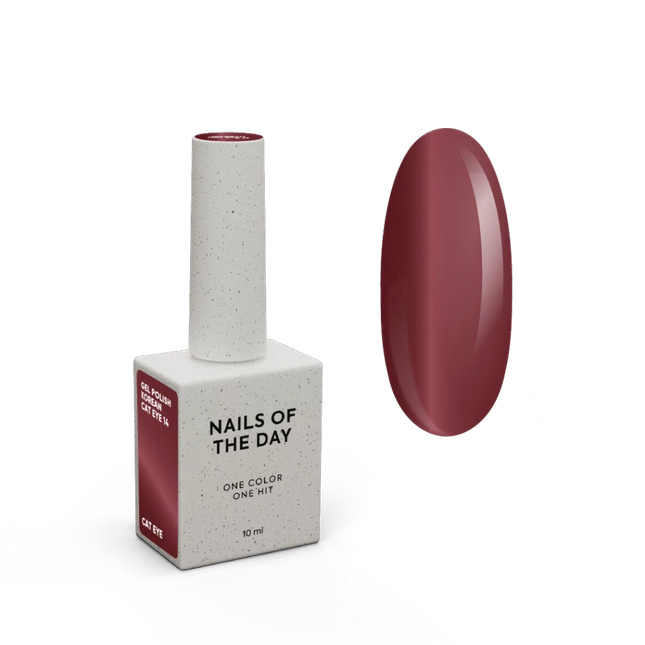 NAILSOFTHEDAY Korean cat eye 14 – red cat eye gel polish, 10 ml
