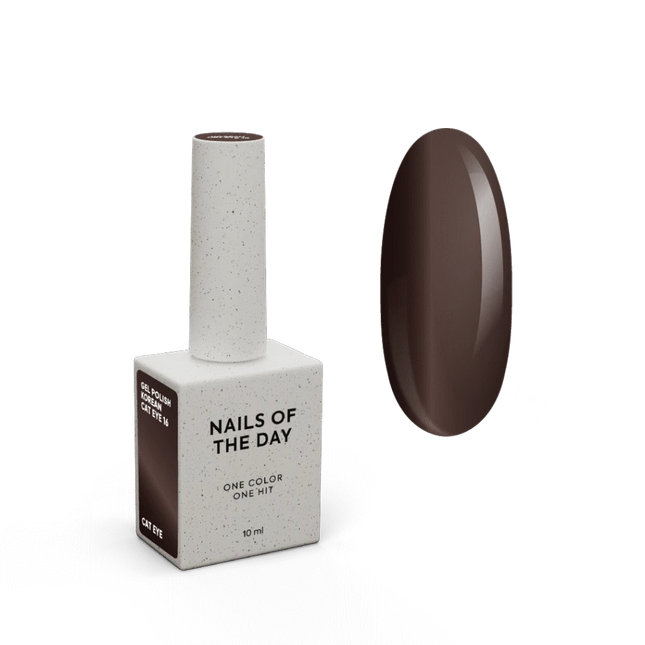 NAILSOFTHEDAY Korean cat eye 16 – brown cat eye gel polish, 10 ml