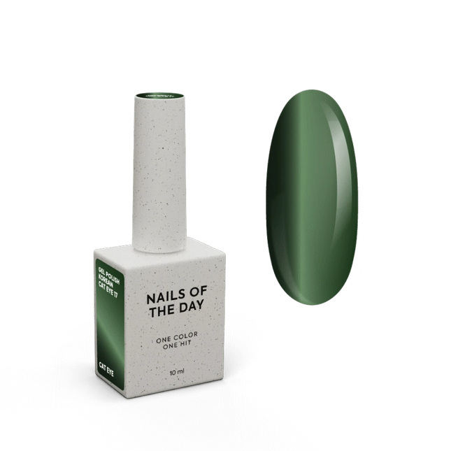 NAILSOFTHEDAY Korean cat eye 17 – green cat eye gel polish, 10 ml