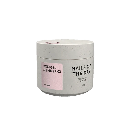 NAILSOFTHEDAY Polygel shimmer 02 — Polygel soft pink with fine-grained shimmer, 30 g
