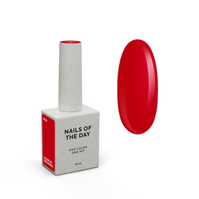 NAILSOFTHEDAY Color of the Month March 2026 Wild — untamed red with one-coat coverage, 10 ml