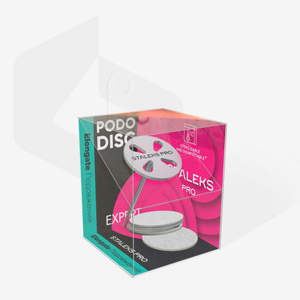 Elongated pedicure disc PODODISC M EXPERT and set of disposable files 180 grit 5 pcs (10 mm) PDLset-20