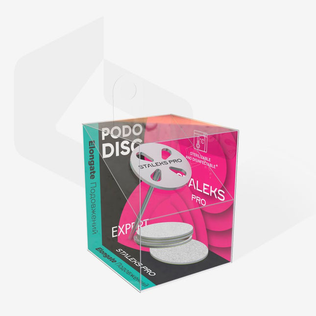 Elongated pedicure disc PODODISC M EXPERT and set of disposable files 180 grit 5 pcs (10 mm) PDLset-20