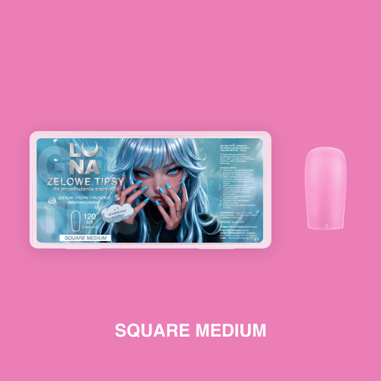 Lunamoon Gel Tips Square Medium, 240pcs