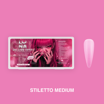 Lunamoon Gel Tips Stiletto Medium, 240pcs