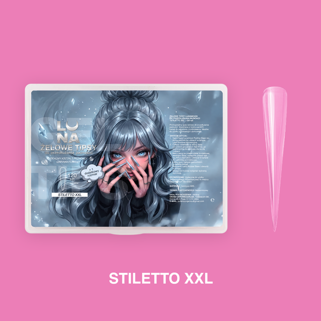 Lunamoon Gel Tips Stiletto XXL, 150pcs