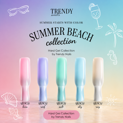 Summer Beach Hard Gel Collection, Trendy Nails