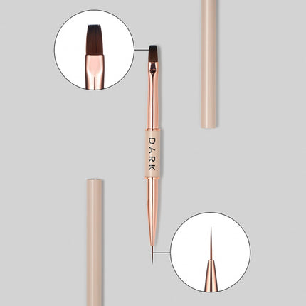 DARK Double-sided brush beige (liner 11 mm + flat square 9mm