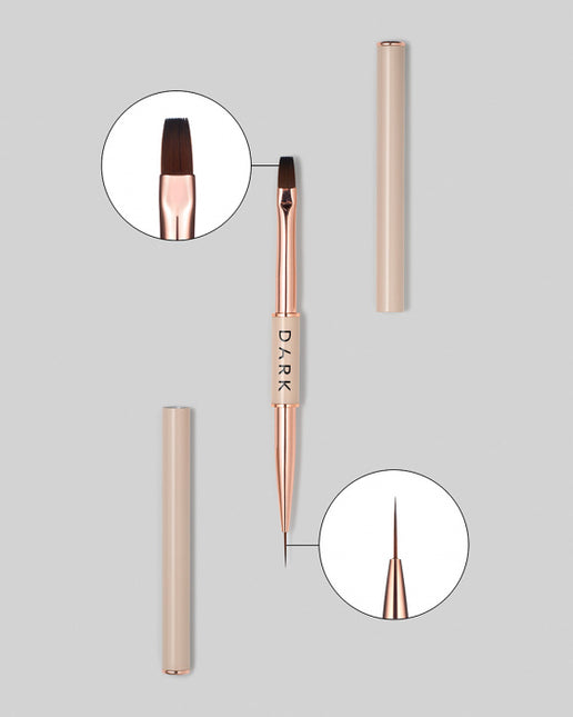 DARK Double-sided brush beige (liner 11 mm + flat square 9mm