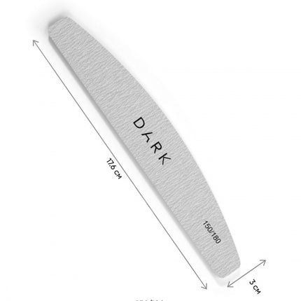 DARK nail file set - semicircle on foam grey, 25 pcs (150/180 grit)